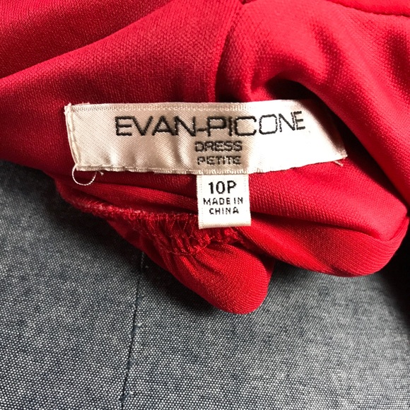 Evan Picone petite S 10 red party dress V-neck - Picture 6 of 7